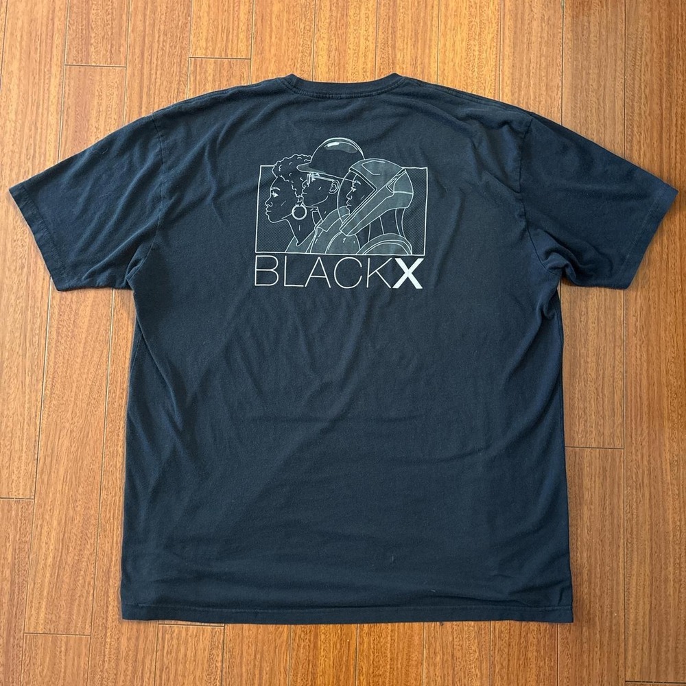 SpaceX BlackX Graphic T-Shirt Mens 2XL Black Short Sleeve Crew Neck Tee